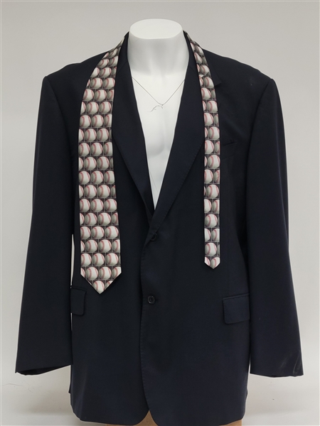 Bert Blyleven Custom Tailored Suit Coat and Baseball Tie Worn During Broadcast Career w/Blyleven Signed Letter of Provenance