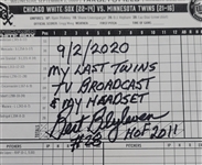 Bert Blyleven Final Broadcast Display 9/2/20 with Headset, Score Sheet Signed and HOF Baseball w/Blyleven Signed Letter of Provenance