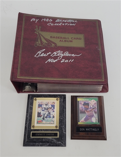 Bert Blyleven 1986 Baseball Card Collection Album and Card Plaques w/Blyleven Signed Letter of Provenance