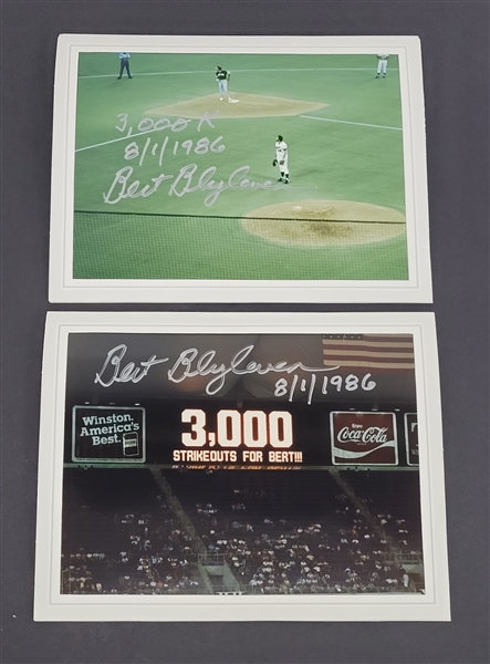 Bert Blyleven Lot of (2) 3,000th Strike Out Minnesota Twins 8x10 Photos w/Blyleven Signed Letter of Provenance