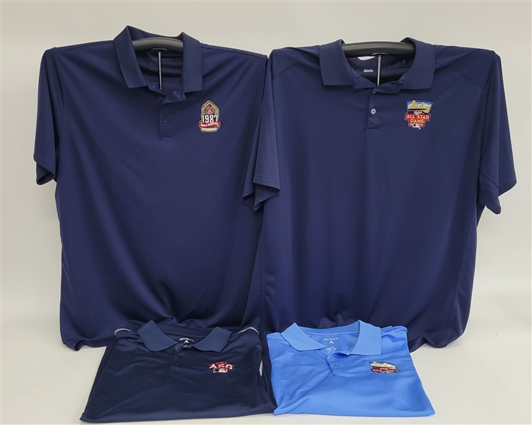Bert Blyleven Lot of (4) 1987 Reunion and 2014 All Star Game Minnesota Twins Polos w/Blyleven Signed Letter of Provenance