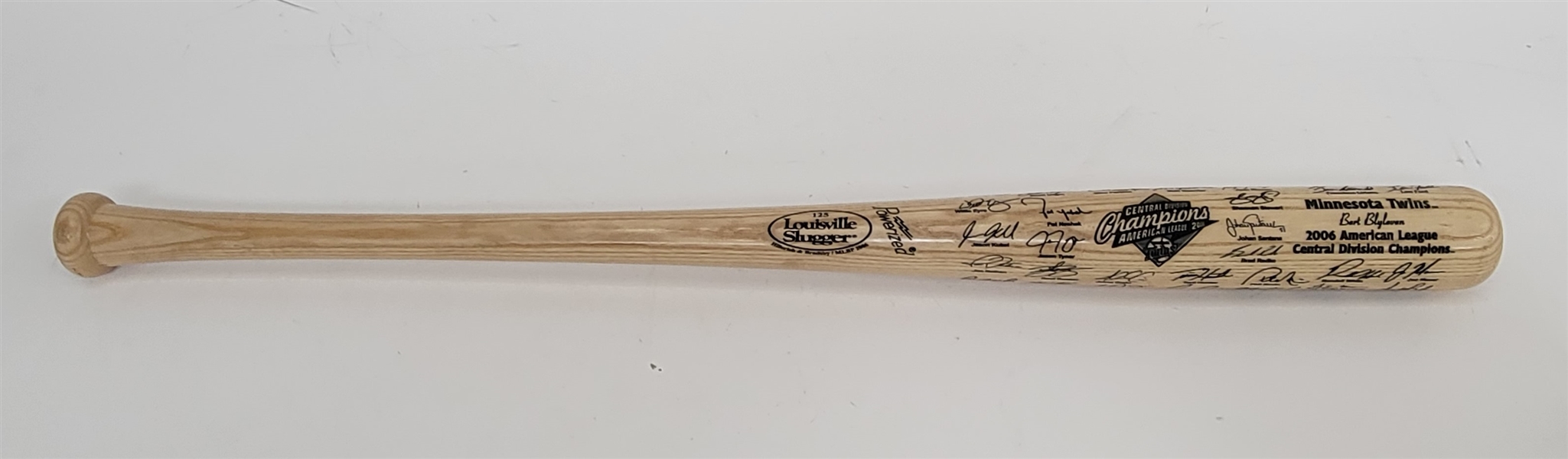Bert Blyleven 2006 Minnesota Twins AL Central Champions Presentation Bat w/Blyleven Signed Letter of Provenance
