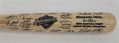 Bert Blyleven 2006 Minnesota Twins AL Central Champions Presentation Bat w/Blyleven Signed Letter of Provenance