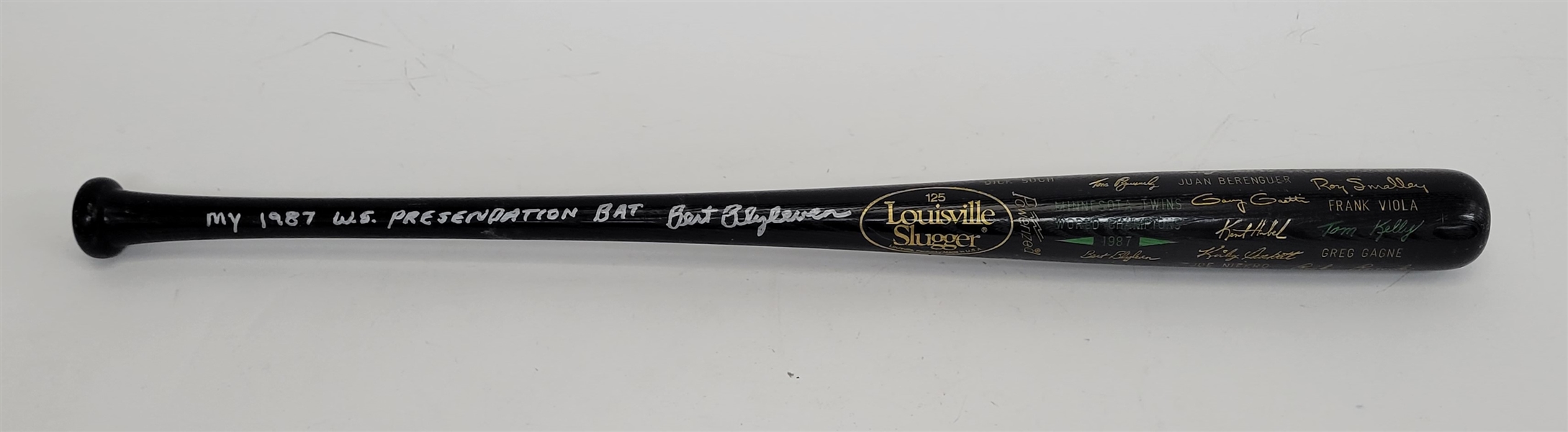 Bert Blyleven 1987 Minnesota Twins World Series Presentation Bat Signed w/Blyleven Signed Letter of Provenance