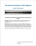 Bert Blyleven 1987 Minnesota Twins World Series Presentation Bat Signed w/Blyleven Signed Letter of Provenance