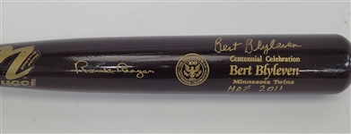 Bert Blyleven President Ronald Regan 100 Year Centennial Celebration Presentation Bat Signed w/Blyleven Signed Letter of Provenance