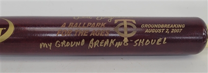 Bert Blyleven Minnesota Twins Target Field Ground Breaking Shovel Signed w/Blyleven Signed Letter of Provenance