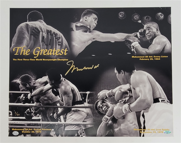 Muhammad Ali Autographed 16x20 Photo LE #3/30 PSA/DNA 10