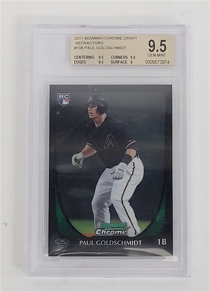 Paul Goldschmidt 2011 Bowman Chrome Draft Refractors #108 Rookie Card BGS 9.5