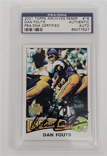 Dan Fouts Autographed 2001 Topps Archives #18 Card PSA/DNA