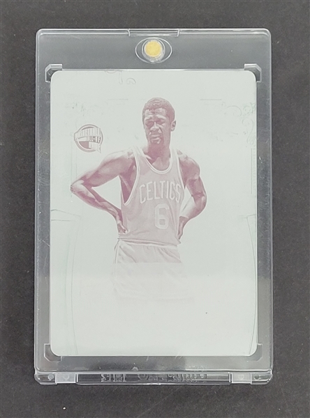 Bill Russell 2015-16 Panini National Treasures Treasures of the Hall Magenta Printing Plate Card 1/1