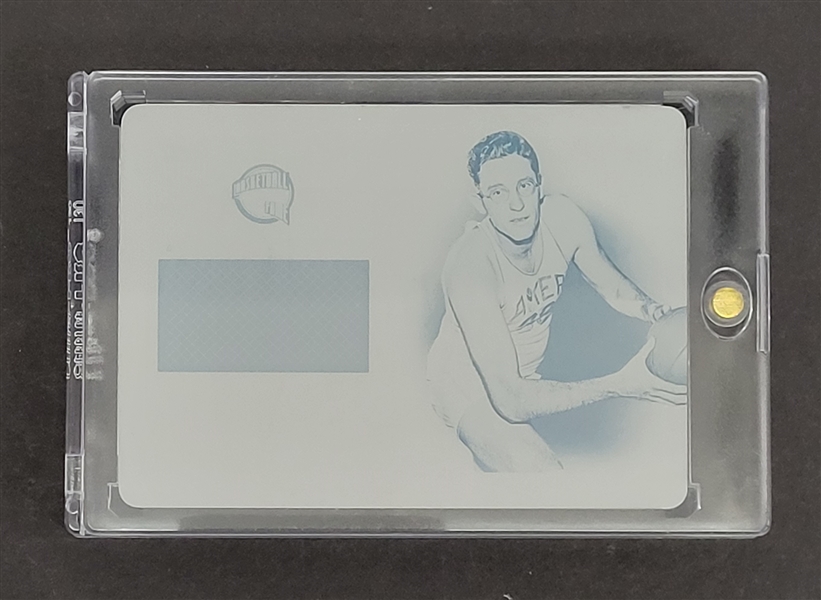 George Mikan 2013-14 Panini National Treasures Springfield Swatches Cyan Printing Plate Card 1/1