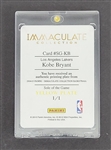 Kobe Bryant 2014-15 Panini Immaculate Collection Sole of the Game Yellow Printing Plate Card 1/1