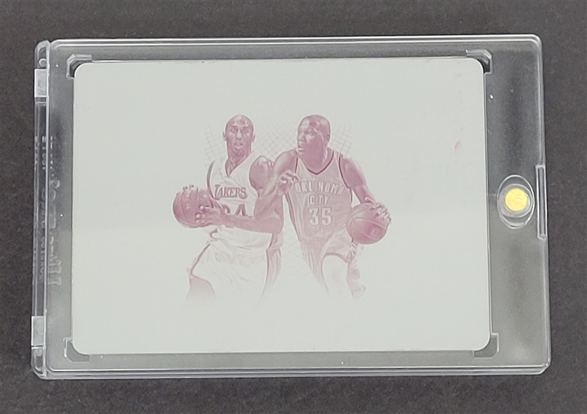Kobe Bryant/Kevin Durant 2014-15 Panini Flawless Dual Diamond Memorabilia Magenta Printing Plate Card 1/1