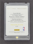 Kareem Abdul-Jabbar 2013-14 Panini National Treasures Yellow Printing Plate Card 1/1