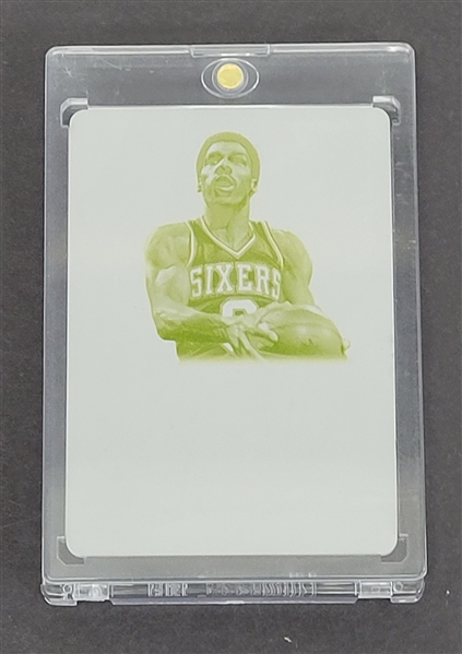 Julius Erving 2014-15 Panini Flawless Association Autographs Yellow Printing Plate Card 1/1