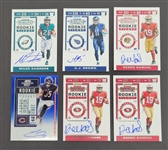 Lot of 6 Miles Sanders, Deebo Samuel, AJ Brown, & Cole Kmet Autographed Rookie Ticket Cards