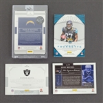 Lot of 4 Philip Rivers, Howie Long, Sony Michel, & Leonard Fournette Autographed Patch Cards