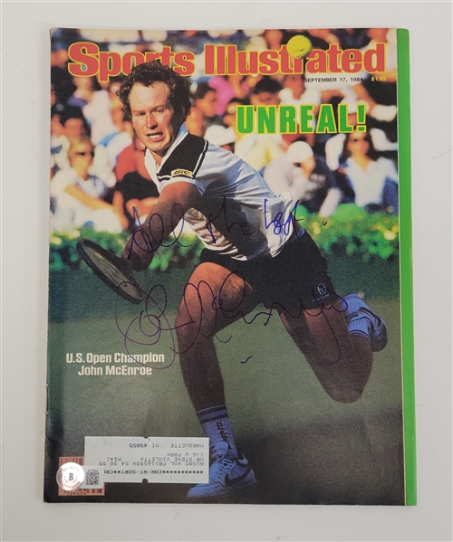 John McEnroe Autographed 1984 Sports Illustrated Magazine Beckett