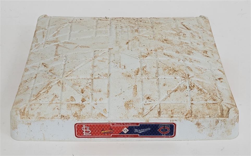 2015 Game Used Third Base From Byron Buxtons Third MLB Game MLB