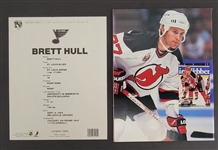 Brett Hull Autographed 8x10 Photo & Manon Rheaume Autographed Magazine Beckett