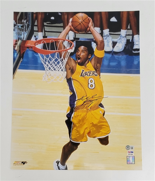 Kobe Bryant Autographed 16x20 "Dunk" Photo PSA/DNA & Beckett LOA