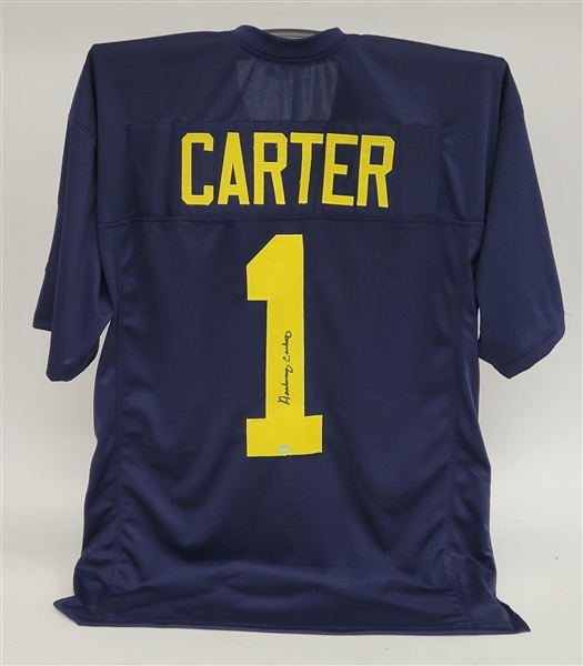 Anthony Carter Autographed Custom College Jersey 