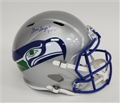 Steve Largent Autographed & HOF Inscribed Seattle Seahawks Full Size Replica Helmet