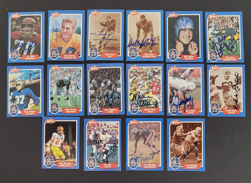 Lot of 16 Autographed 1988 Swell Football Cards Beckett
