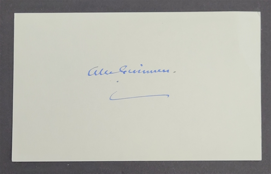 Alec Guinness Autographed 3x5 Card w/ Beckett LOA