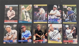 Lot of 10 Autographed Pro Set Golf Cards w/ Arnold Palmer Beckett