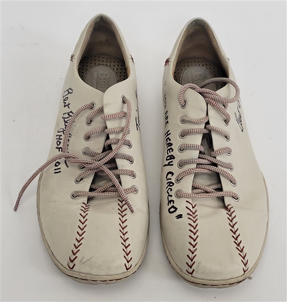 Bert Blyleven Custom Born Baseball Shoes Worn As Broadcaster Signed w/Blyleven Signed Letter of Provenance