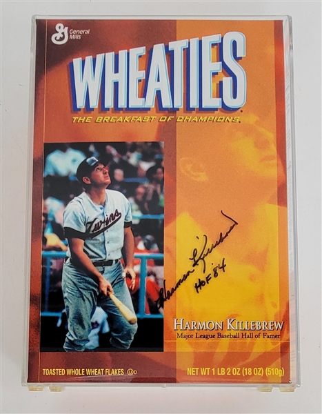 Harmon Killebrew Autographed & HOF Inscribed Wheaties Box