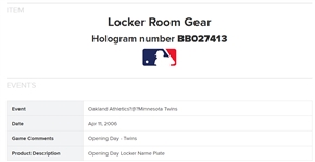 Lot of 2 Justin Morneau & Jose Berrios Game Used Locker Room Nameplates MLB