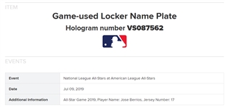 Lot of 2 Justin Morneau & Jose Berrios Game Used Locker Room Nameplates MLB