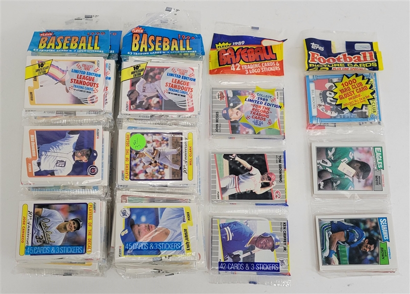 Lot of 17 Unopened 1990 Fleer Baseball Rak Packs