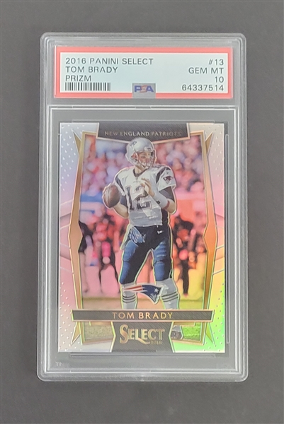 Tom Brady 2016 Panini Select #13 Prizm PSA 10
