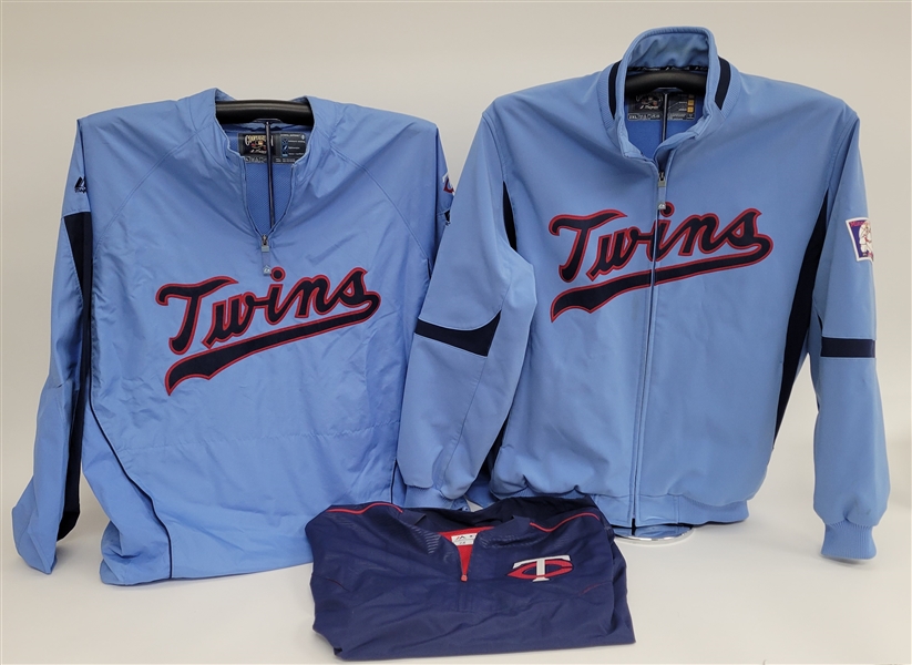 Bert Blyleven Lot of (3) Minnesota Twins Jackets XXL w/Blyleven Signed Letter of Provenance