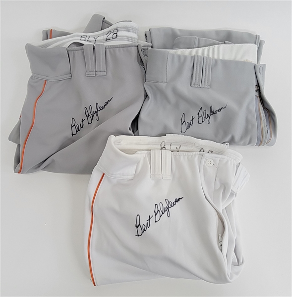 Bert Blyleven Lot of (3) World Baseball Classic Team Netherlands Game Used Pants Signed w/Blyleven Signed Letter of Provenance