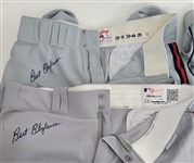 Bert Blyleven Lot of (4) Various Team Game Used Signed Pants w/Blyleven Signed Letter of Provenance