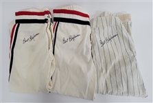 Bert Blyleven Lot of (3) Game Used Vintage Style Pants Signed w/Blyleven Signed Letter of Provenance