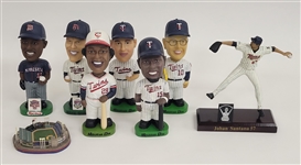 Bert Blyleven Lot of (8) Minnesota Twins Bobbleheads and Statues w/Blyleven Signed Letter of Provenance