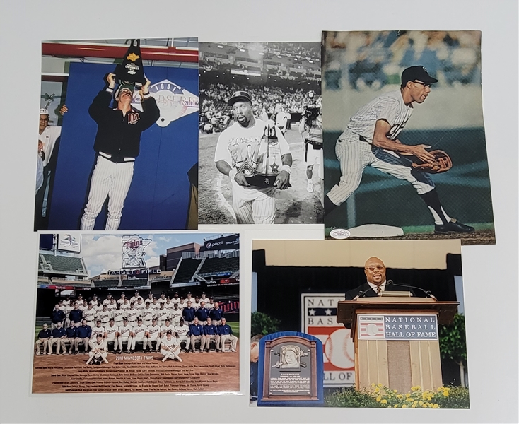 Collection of Unsigned Minnesota Twins Photos + Zoilo Versalles Autographed Magazine Page JSA