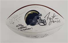 1999 San Diego Chargers Team Signed Football w/ Junior Seau Beckett LOA