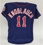 Chuck Knoblauch 1997 Minnesota Twins Game Used & Autographed Jackie Robinson 50th Anniversary Jersey w/ Chuck Knoblauch Letter of Provenance