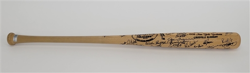 1998 New York Yankees World Series Champions Team Signed Louisville Slugger Bat w/ Jeter & Rivera Beckett LOA