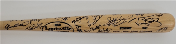 1998 New York Yankees World Series Champions Team Signed Louisville Slugger Bat w/ Jeter & Rivera Beckett LOA