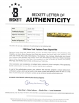 1998 New York Yankees World Series Champions Team Signed Louisville Slugger Bat w/ Jeter & Rivera Beckett LOA