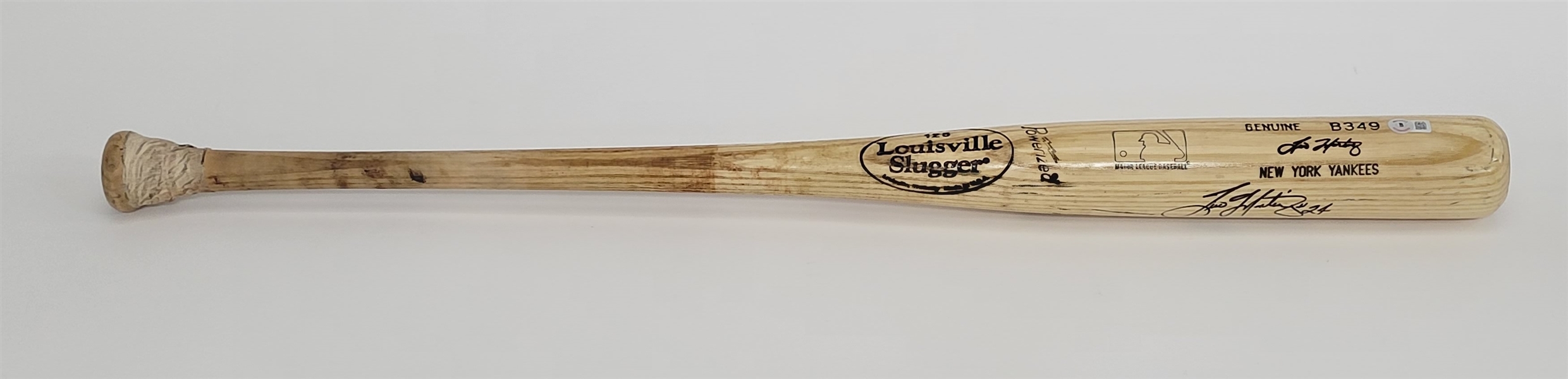 Tino Martinez New York Yankees Game Used & Autographed Bat Beckett