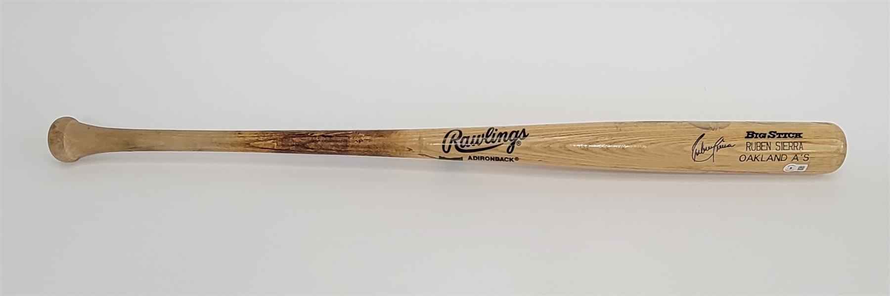 Ruben Sierra 1992 Oakland As Game Used & Autographed Bat Beckett